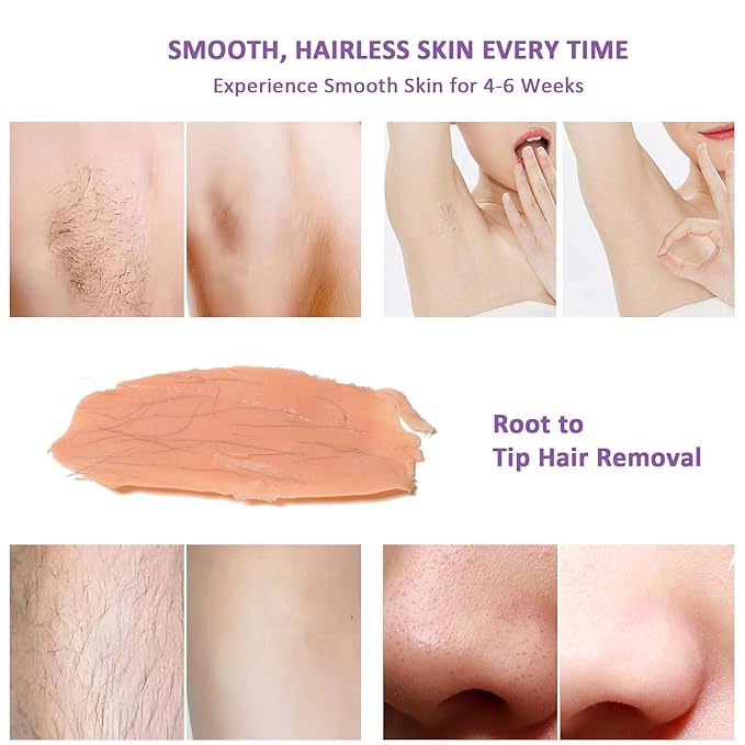 Waxing Kit -Digital Wax Warmer Machine for Hair Removal with 4 Packs of Hard Wax Beads & Silicone Pot for Full Body, Legs, Face, Eyebrows, Bikini, Brazilian at Home Waxing Kit for Women Men