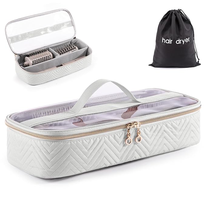 Hair Tools Travel Case with Black Hair Dryer Bag, Hair Tools Travel Carrying Case for Shark FlexStyle/SmoothStyle - Hair Air Wrap Dryer Case Flat Curling Iron Travel Organizer