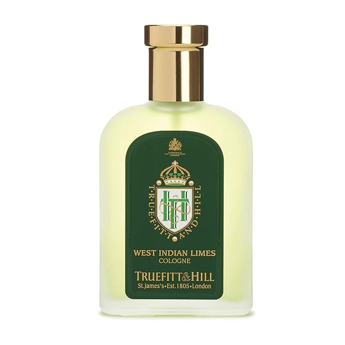 Truefitt & Hill Luxury Cologne - West Indian Limes - Premium Long-Lasting Citrus and Clove Men's Fragrance Presented in a Beautifully Etched Traditional Atomizer Bottle - 3.38 oz