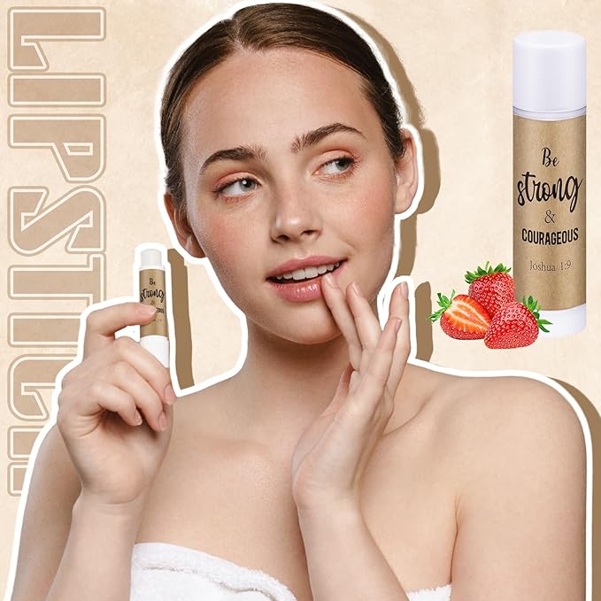 50 Pack Religious Lip Balm for Women Lip Balm with Scripture Bulk Christian Gifts Faith Bible Verse Scripture Inspirational Gift Party Favors Coworkers 10 Styles(Rustic)