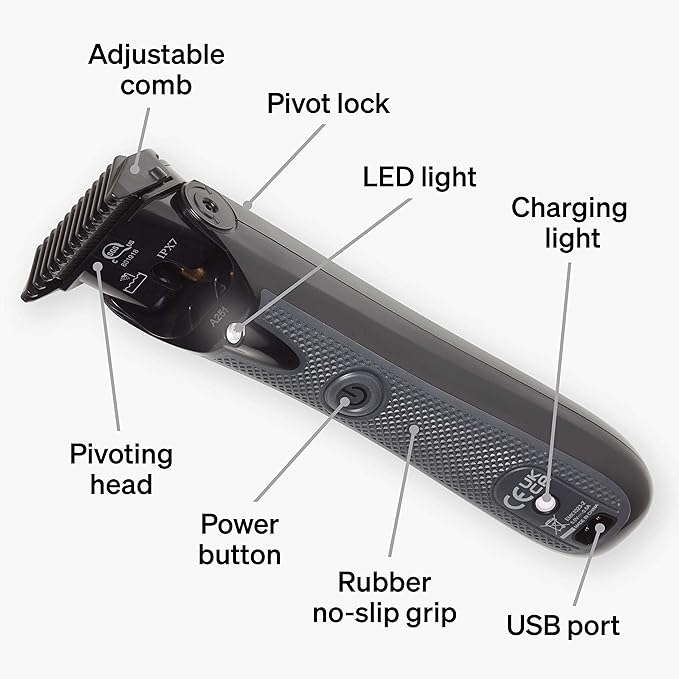 Schick Ultra Pivot Body Trimmer for Men | Manscaping Electric Shaver, Pubic Hair Trimmer, Body Groomer