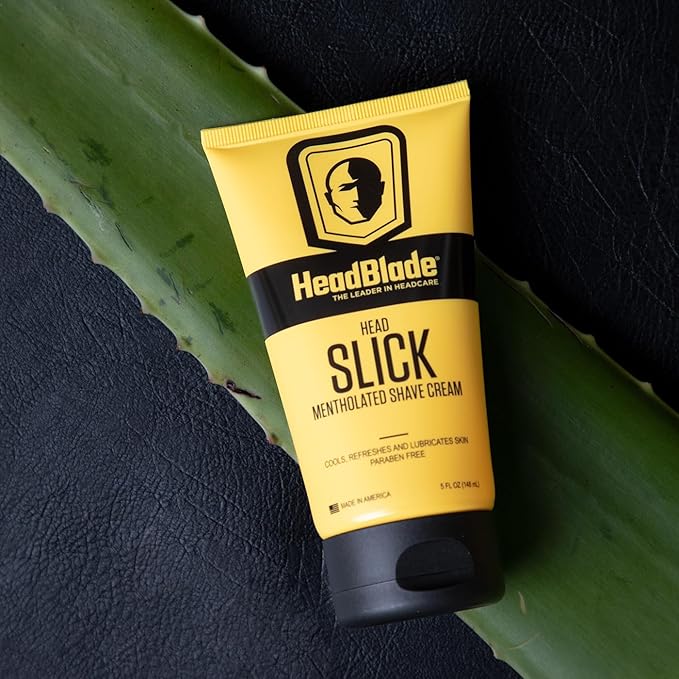 HeadBlade HeadSlick Shave Cream 5 oz for Smooth Head shaving for Bald Men, Helps with Irritation, Redness, & Razor Burn