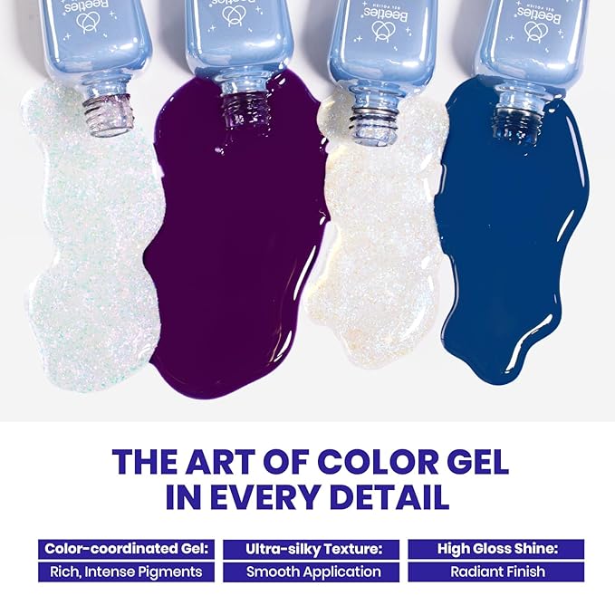 Beetles Gel Nail Polish Valentine Gift Set,All in One Winter Gel Polish Cocktail Glitter UV Gel Polish Kit with Base&Top Coat,Nail Glue,Nail Tips,Nail Charms-DaleIY Party Nail Design Gift for Women