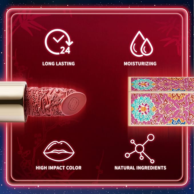 Catkin Lipstick Hydrating High Impact Color Infused with Vitamin E and Avocado Oil Smooth Soft Texture Long Lasting Glow + Matte Finish 4pcs with Gift Box