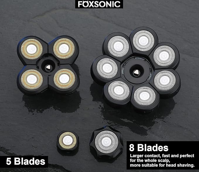 8 Blades Head Shaver Replacement Heads 8 Heads for Head Shaver Many Main Brands Electric Shaver Razor Bald Men Head Shaver Blades