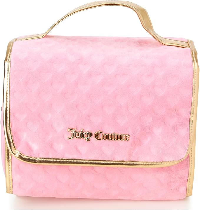 Juicy Couture Women's Toiletries Bag - Travel Makeup and Toiletries Hanging Organizer Set - Makeup Organizer Hanging Case Set, Pink