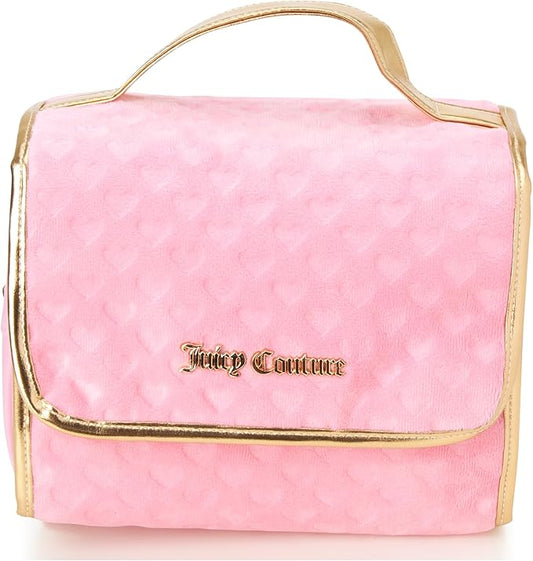 Juicy Couture Women's Toiletries Bag - Travel Makeup and Toiletries Hanging Organizer Set - Makeup Organizer Hanging Case Set, Pink