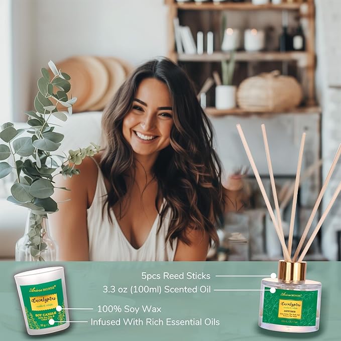 Gift Baskets for her, Spa Gifts for Women-13pcs Eucalyptus At Home Spa Kit with Body Salt, Bubble Bath. Relaxing Bath Sets for Women Gift, Birthday Gifts for Women, Mothers Day Gifts for Mom