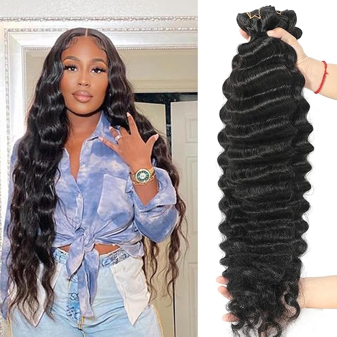 Loose Deep Wave 4 Bundles Human Hair 20 22 24 26 Inch 100% Unprocessed Raw Brazilian Wavy Hair Weave Virgin Bundles Natural Black Color for Women