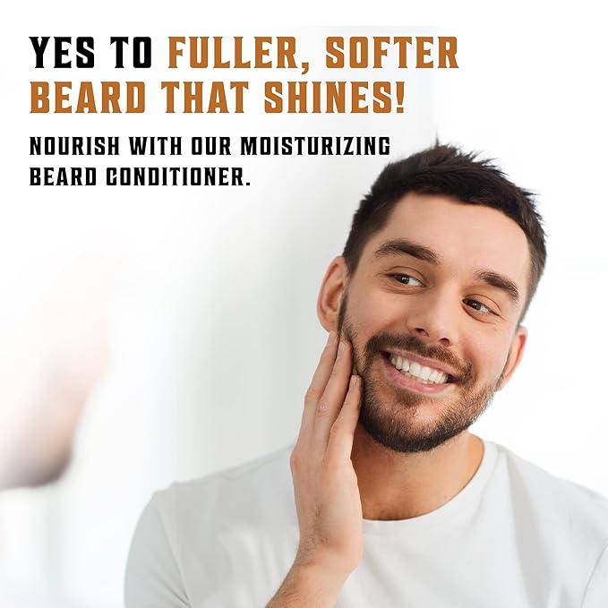 Viking Revolution Beard Wash & Beard Conditioner Set w/Argan & Jojoba Oils - Softens & Strengthens - Natural Sandalwood Scent - Beard Shampoo w/Beard Oil (10oz)