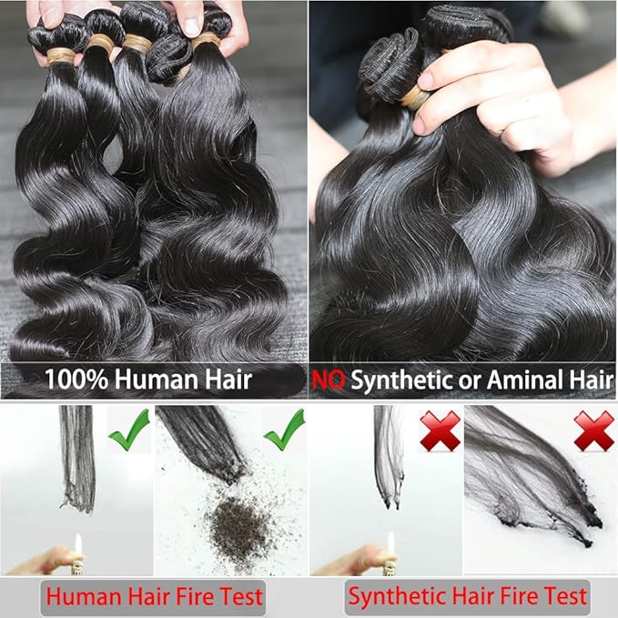 12A Body Wave Bundles Human Hair 24 Inch Brazilian Jet Black Bundles Human Hair Extensions