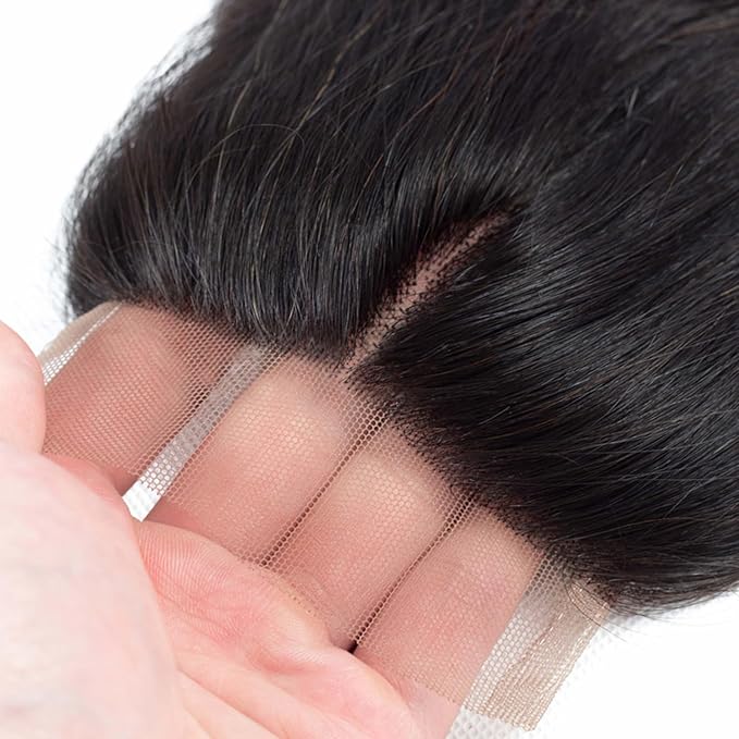 Purple Ombre Bundles with Closure Body Wave Human Hair Weave, Brazilian 3Bundles with Free Closure Virgin Remy Hair Ombre 1b/purple 2 Tone Wavy for Women (141618+12"closure, 1b/Purple)