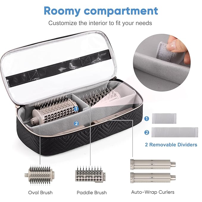Hair Tools Travel Case with Black Hair Dryer Bag, Hair Tools Travel Carrying Case for Shark FlexStyle/SmoothStyle - Hair Dryer Case Flat Curling Iron Travel Organizer