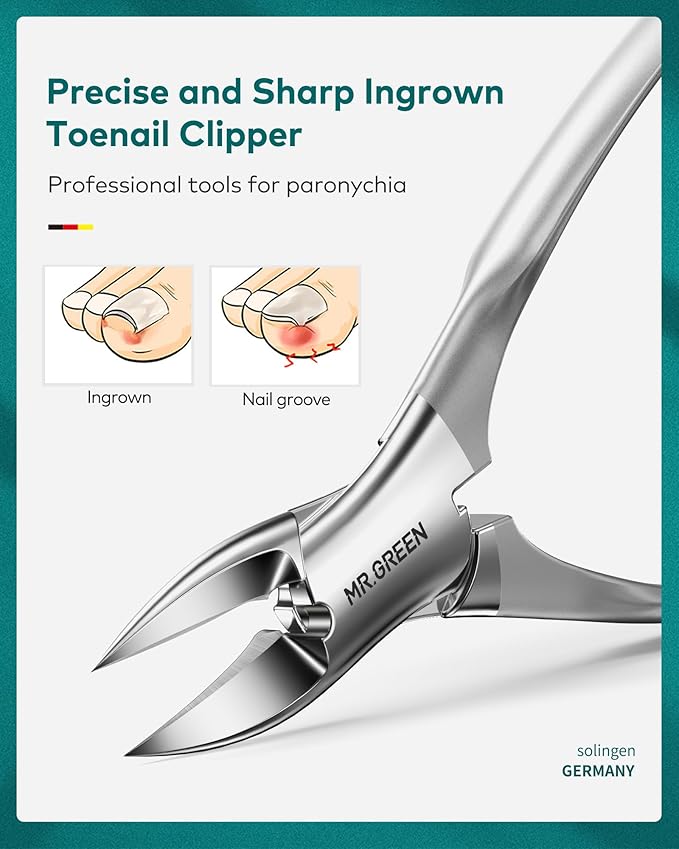 MR.GREEN Upgraded Manicure Set, German Stainless Nail Clippers Set w/Anti Splash Cather, Seiko Quality Fingernail& Toenail Clipper, Professional Nail Care Kit with Exquisite Leather Case for Men&Women