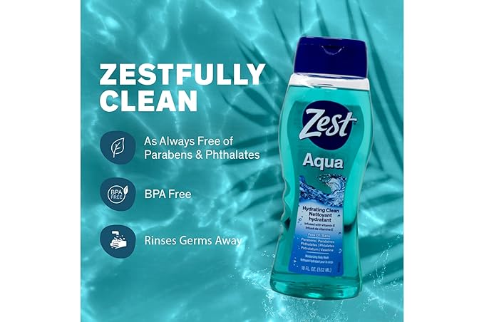 Zest Aqua Body Wash, 18 Oz (Pack Of 4)