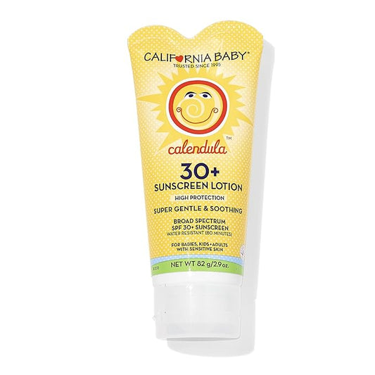 California Baby Calendula SPF 30+ Sunscreen | Mineral | Lavender Scent | Baby Sunscreen Face + Body | Travel Size | 82g / 2.9oz