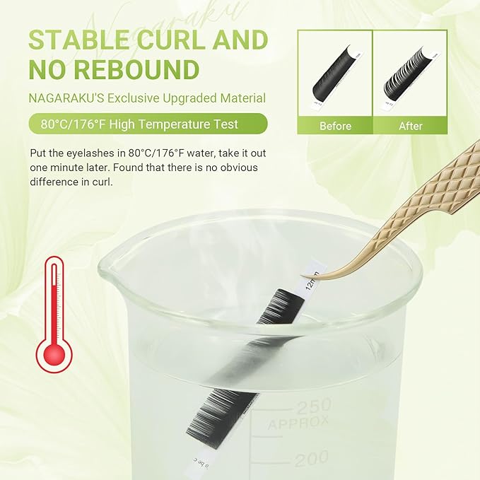 NAGARAKU Individual Eyelash Extensions, Luxury Collected Classic Single Lashes Upgraded 3rd Generation Soft Natural Beauty Salon Professional Lash Supplies 16 Rows Matte Black -0.10 D Curl 14mm