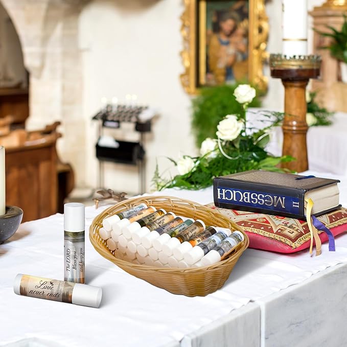 50 Pcs Lip Balm with Scripture Religious Lip Balm for Women Christian Gifts Bulk Faith Bible Verse Scripture Inspirational Gift Party Favors for Women Coworkers 10 Styles