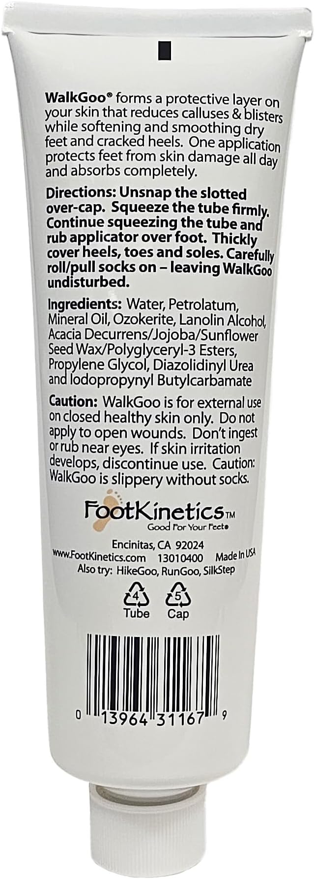 WalkGoo Blister Prevention and Moisturizing Foot Cream for Walking - 8 oz - Hydrates Dry Heels and Reduces Calluses - Long-Lasting Daily Foot Care