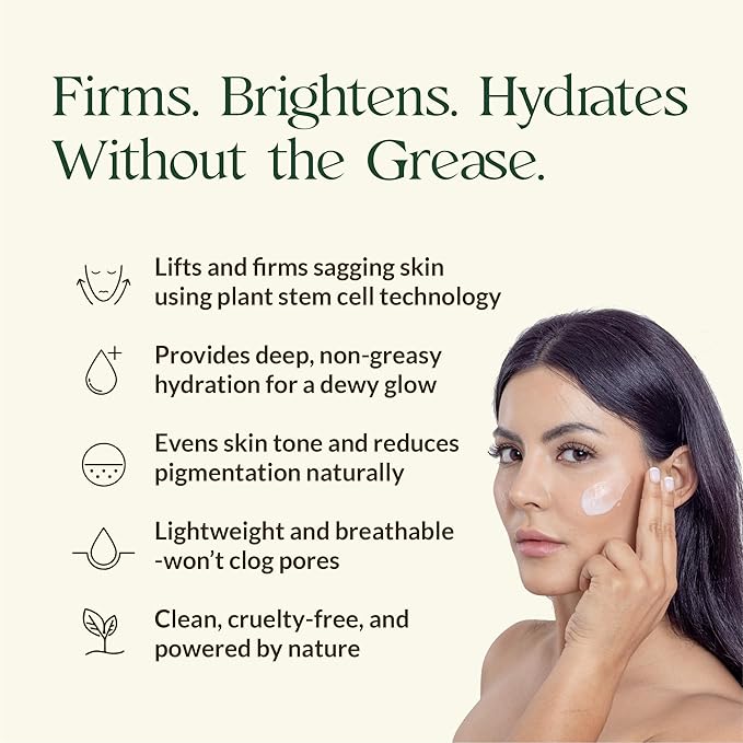 Stem Cellular Firming Moisturizer - Apple Stem Cells & Vegan Collagen - Anti-Aging Face/Neck Day & Night Cream - Firming, Hydrating, Wrinkle Repair - Improves Elasticity (1.69 fl oz)