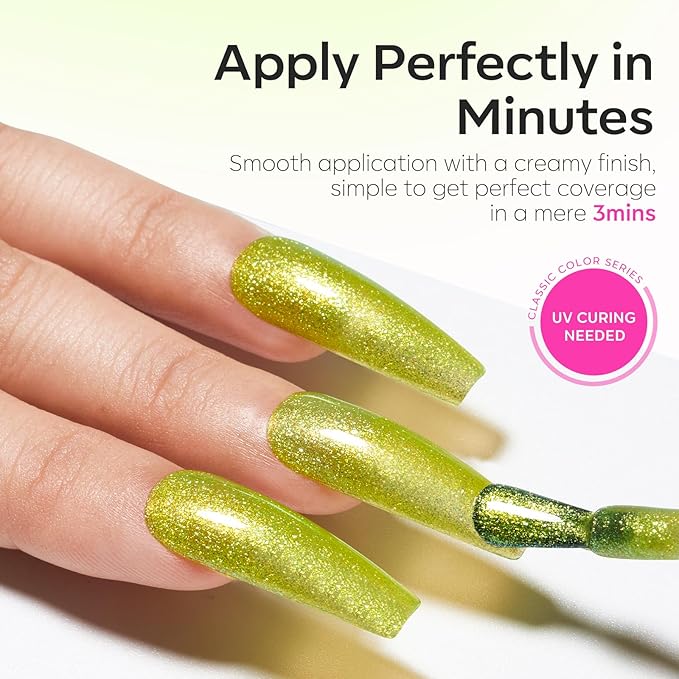 modelones Gel Nail Polish Set 6 Colors Pink Green Blue Purple Glitter Gel Nail Polish Pastel Galaxy Sparkle Shimmer Shades Soak Off UV Spring Summer Nail Art DIY Manicure At Home For Women Girl