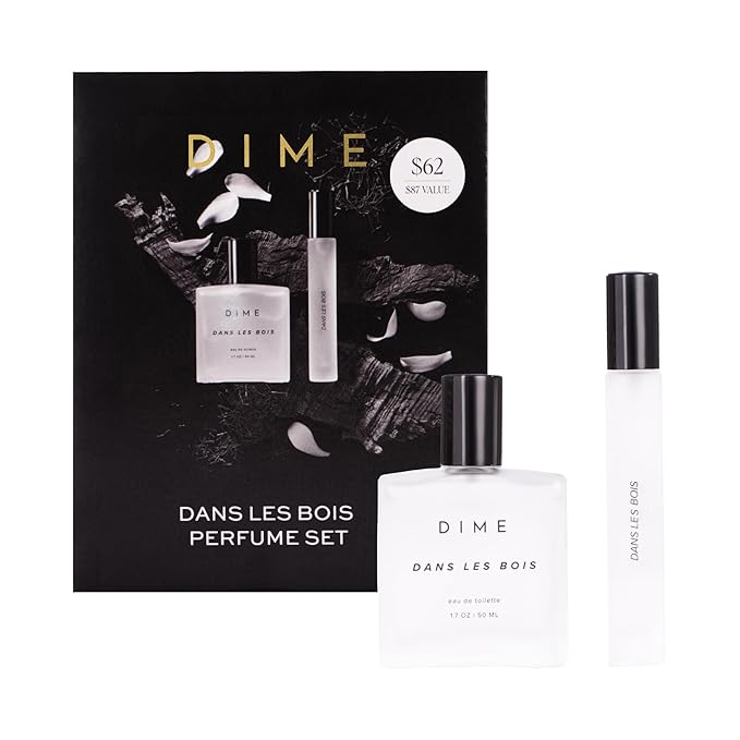 Dime Beauty Dans Les Bois Perfume Set ($87 Value) - Includes 50 ml + Travel Size 10 ml, Feminine and Bold Scent, Hypoallergenic, Clean Perfume, Eau de Toilette For Women