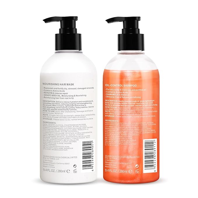 Clarifying Shampoo and Conditioner Set for Greasy Hair, Build Up, Oily Scalp - 18.8 Fl Oz