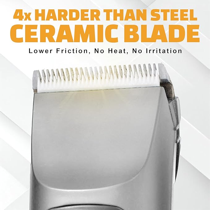 Brio Beardscape V1 Beard Trimmer for Men Professional with Low Friction Ceramic Blade, Cordless Professional Hair Trimmer for Barbers with 4 Hrs of Long Battery Timing, Ideal for Beard & Body (Gray)