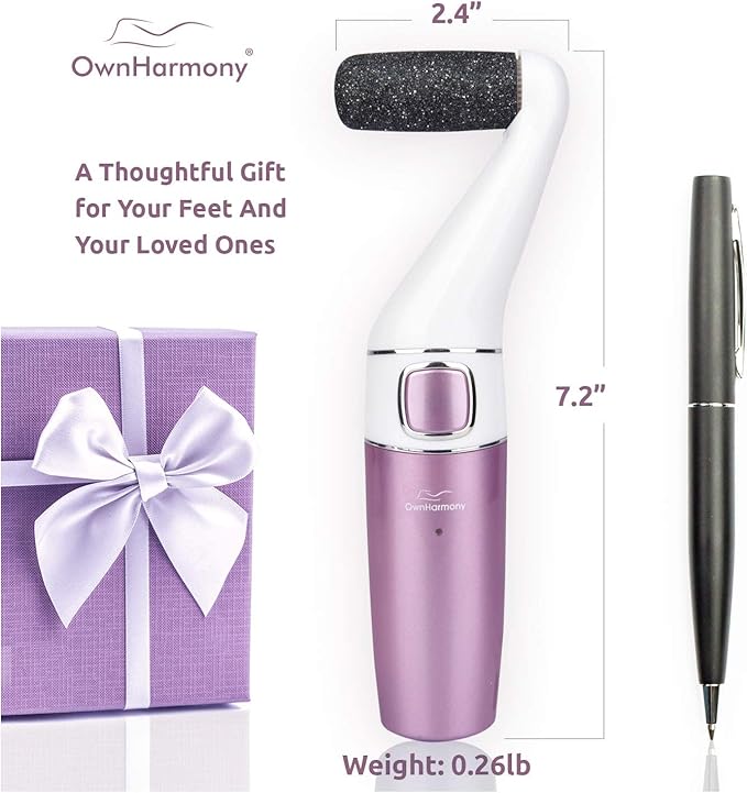 Own Harmony Electric Callus Remover for Feet and 6 Rollers Bundle: Rechargeable Pedicure Tools & Professional Foot Care for Women - Electronic Foot File Sander - Best for Hard Dry, Dead, Cracked Skin