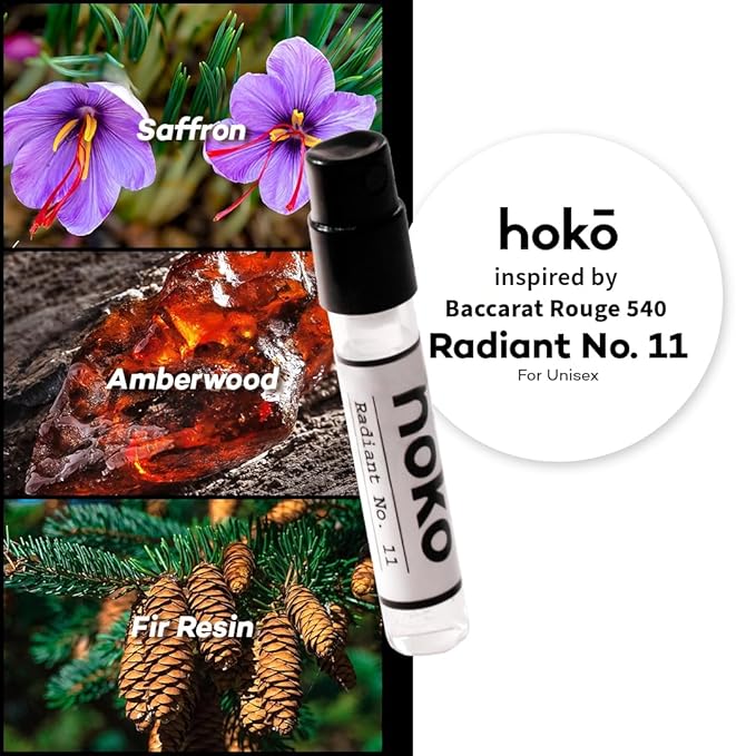 HOKO Perfume Sample Set for Women & Men | 6 Extrait de Parfum (12ml total) | Inspired by Designer Scents | Long-Lasting, Vegan, 30% Oil, Luxury Fragrance Kit