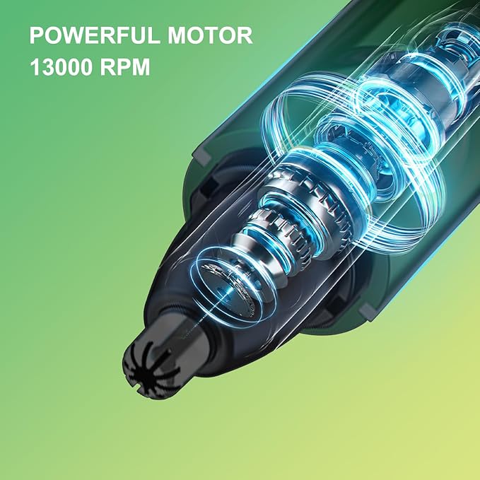 Nose & Facial Hair Trimmer - Painless Eyebrow & Nose Trimmer for Men & Women, IPX7 Waterproof, USB Rechargeable, Easy Cleaning, All-in-One (Green)