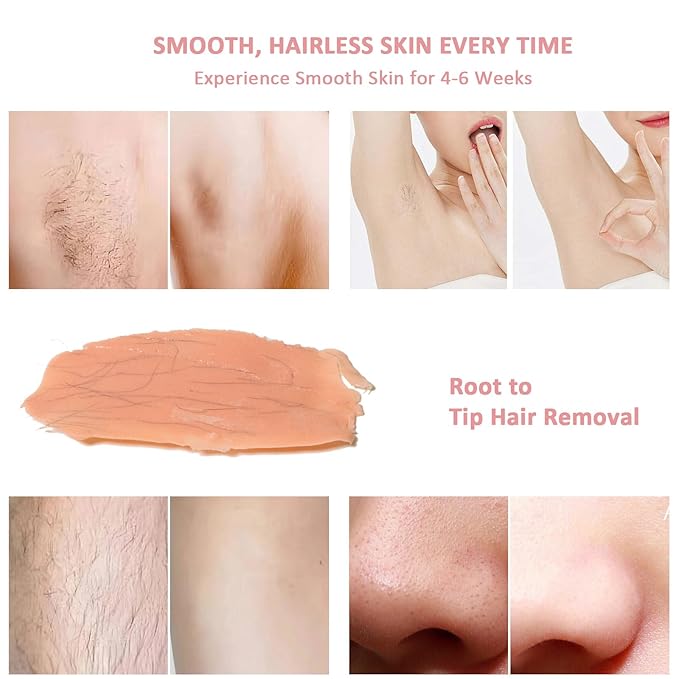 Waxing Kit for Women Men Digital Wax Warmer Hair Removal Machine with 4 Packs of Hard Wax Beads & Silicone Wax Pot for Legs, Face, Eyebrows, Bikini, Brazilian Full Body at Home Waxing Kit