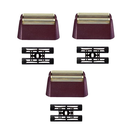 Replacement Foil Professional 5 Star Series Finale Shaver Shaper Super Close and Cutter Bar Assembly Compatible with Wahl Shaver Foil Model 7043-100,7031-100 Replacement Heads(3 Pack Red)
