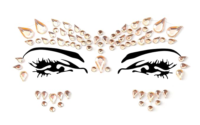 Face Gems Adhesive Glitter Jewel Tattoo Sticker Festival Gems Rave Party Body Make Up (9 PCS Z9ZAKMIXA)