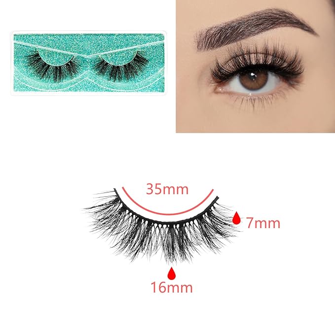 FARRED Wholesale Fluffy Dramatic Bulk Lashes 30 pairs Pack Individual Box 16mm Volume Faux Mink Eyelash Thick 8D Fake Lash Short Natural Look Eyelashes (F06-30 pairs)