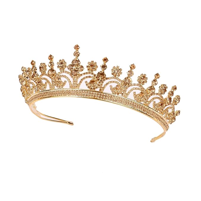 LIMELIA Women's Tiara for Henna Wedding Party|Glitter Hair Accessories for Bridal Birthday Pageant Prom Halloween Cos-play Christmas Party|Queen-Honey