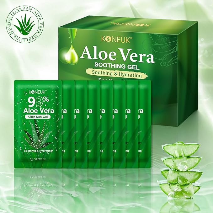 50 Pack Aloe Vera Gel for Face, Hair, Body, Skin, Sunburn Relief, 99% Pure Aloe Vera Gel for All Skin Types, Bulk Aloe Gel Travel Size for Soothing After Sun Skin Care Relief
