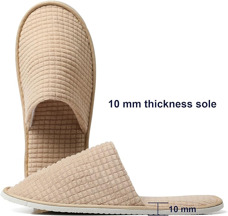 SPA Guest Slippers, 6/12 Pairs Reusable Washable Unisex Spa Slippers for Hotel Bedroom Wedding Party Travel