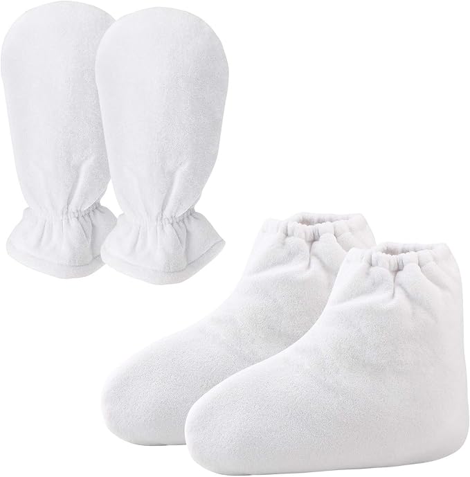 Paraffin Bath Mitts Liners, Segbeauty Snug Elastic Opening Paraffin Wax Glove and Bootie with Double Terry Clothes, Hand and Foot Bags for Thermal thera-py SPA treat-ment Paraffin Machine