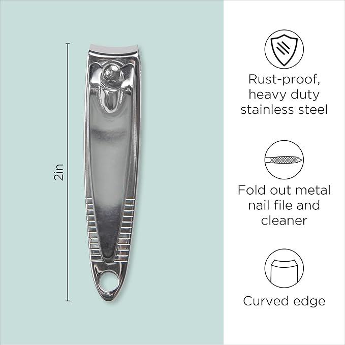 Diane D904 Stainless Steel Nail Clippers with Fold Out File - 72 Count (Pack of 1)