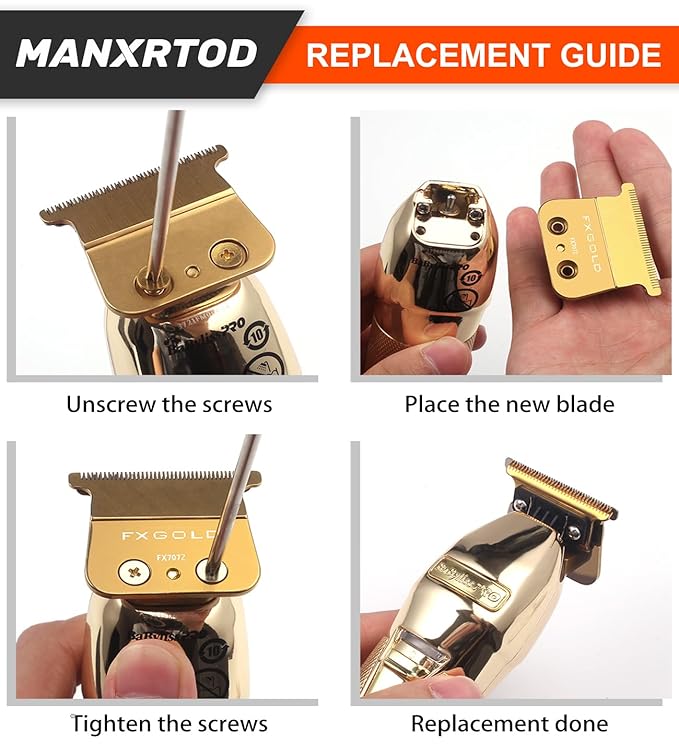 FXGOLD 2.0 Replacement Blade for All FX787 & FX726 Trimmers, Ultra Precise DLC Replacement Blades Compatible with BaByli*s* Trimmer Blades, FX707Z Gold