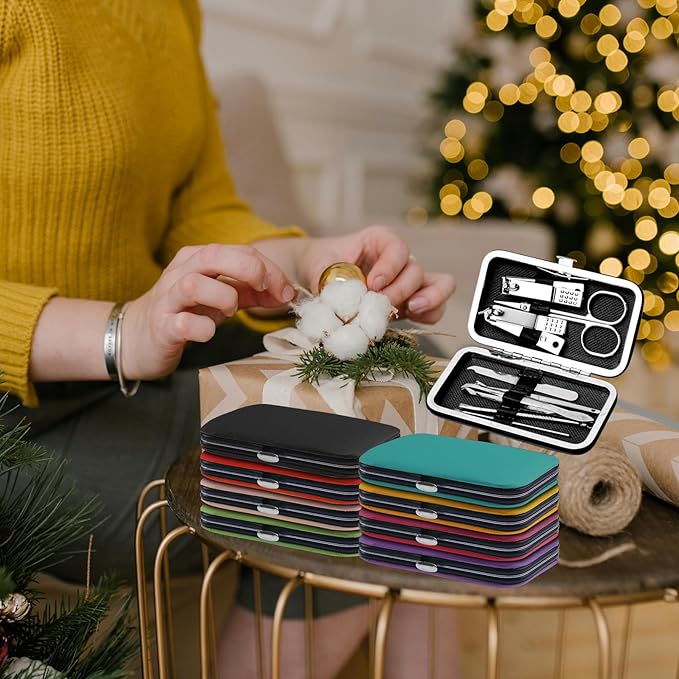 Manicure Kit Bulk, Nail Clippers Set Stainless Steel Fingernail Clippers Set, Sturdy Nail Tip Cutter Trimmers Professional Grooming Toenail Clippers Personal Pedicure Kits Gift (48 Count 8 in 1)