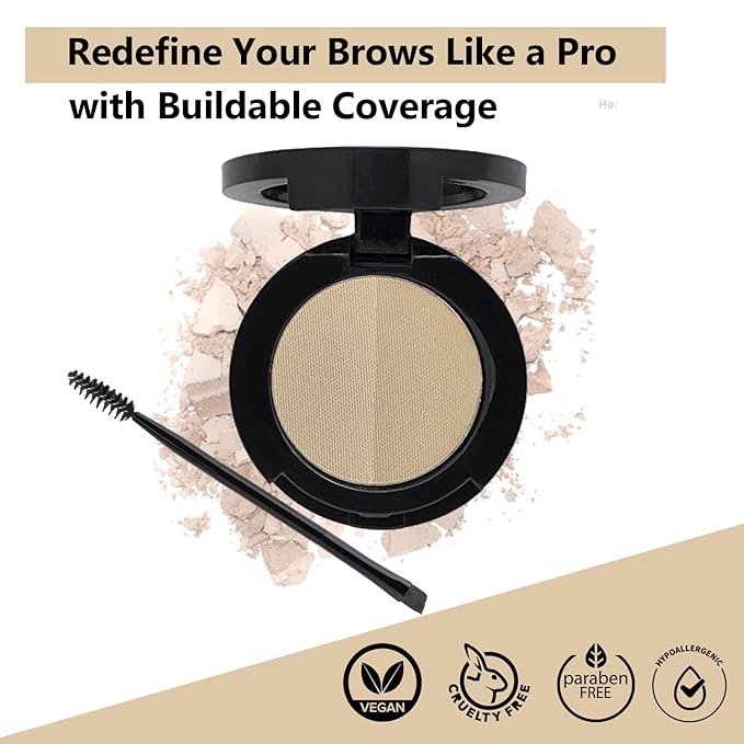 Mellow Cosmetics Brow Duo - Luminous Eyebrow Powder for Natural Looking, Voluminous Brows - Eyebrow Filler for Brows - Vegan Brow Definer - Blonde