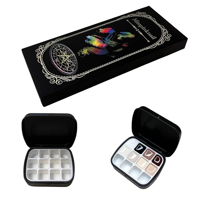 Advanced Painting Gel for Nail Art,8 colour kit with 2 palette(12 divsions),Non wipe,Manicure Professional Nail Salon DIY at Home Gift (Set A)