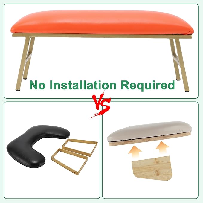 VOCOSTE 1 Set Arm Rest for Nails Tech, Non-Slip Nail Arm Rest, Manicure Hand Rest with Nail Table Mat, Hand Rest for Nails Tech, Nail Hand Rest, Orange