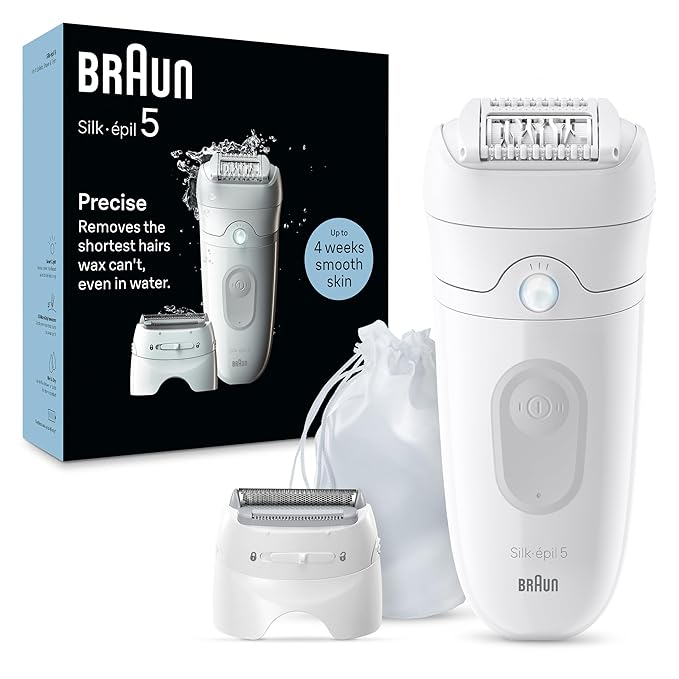 Braun Silk-epil 5 Epilator, Hair Removal Device, Women Shaver & Trimmer, Wet & Dry, Includes Shaver Head & Trimmer Comb, SE5-041, Grey
