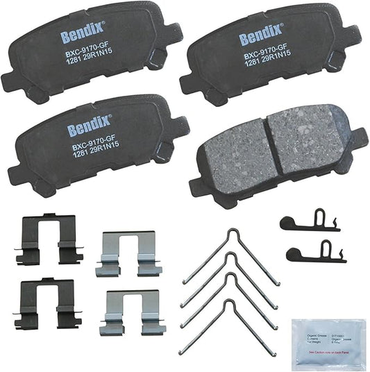 Bendix Priority1 CFC1281 Ceramic Rear Brake Pads for Acura MDX 2013-2007, ZDX 2013-2010, Honda Odyssey 2017-2011, Pilot 2015-2009
