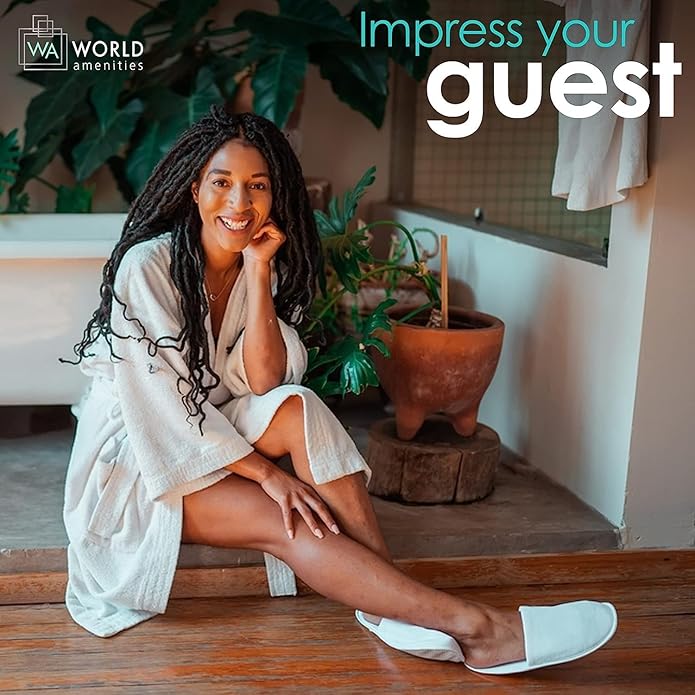 | Premium Spa Slippers Bulk Unisex | Closed Toe, Individually Wrapped | Hotel Slippers