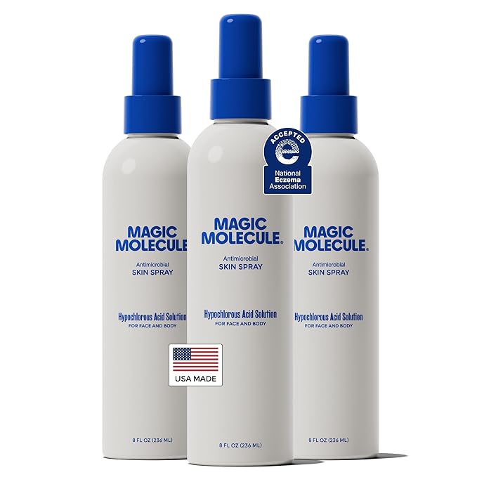 Skin Cleanser for All Types, Hypochlorous Acid Spray Helps Heal Acne Prone, Eczema and Itchy Rashes and 50 Other Skin Ailments, 8 oz Spray (Pack of 3)