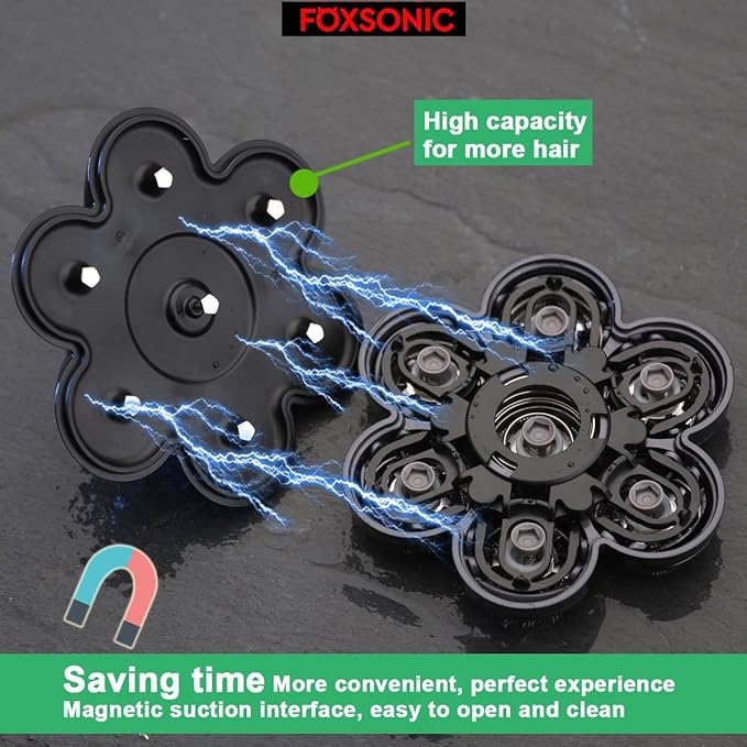 Universal Magnetic 7 Blades Head Shaver Replacement Blades for FREEDOM FREEBIRD and Other Brands Head Shaver (CX7 BLACK)